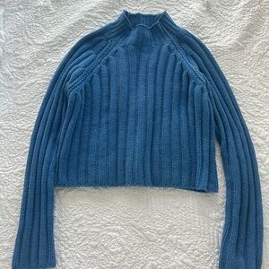 American Eagle Outfitters Blue Cowl Neck Sweater